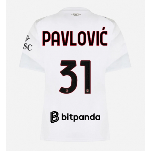 Billige Fotballdrakt AC Milan Strahinja Pavlovic #31 Replika Bortedrakt Dame 2026-27 Kortermet Billige Fotballdrakt AC Milan Strahinja Pavlovic #31 Replika Bortedrakt Dame 2026-27 Kortermet